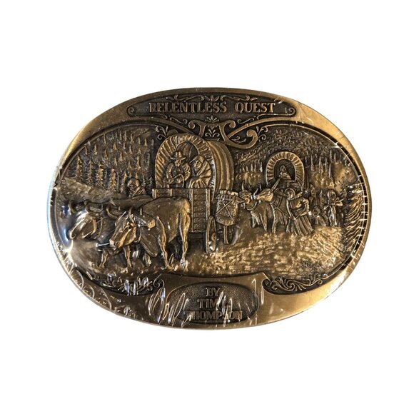 Relentless Quest Belt Buckle NOS Tim Thompson Western Wear Horse Cowboy - Picture 8 of 14